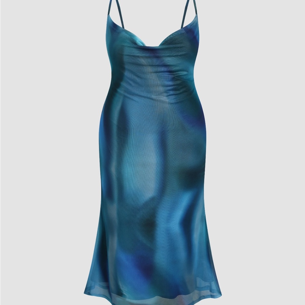 Cider Teal and Navy Slip Dress